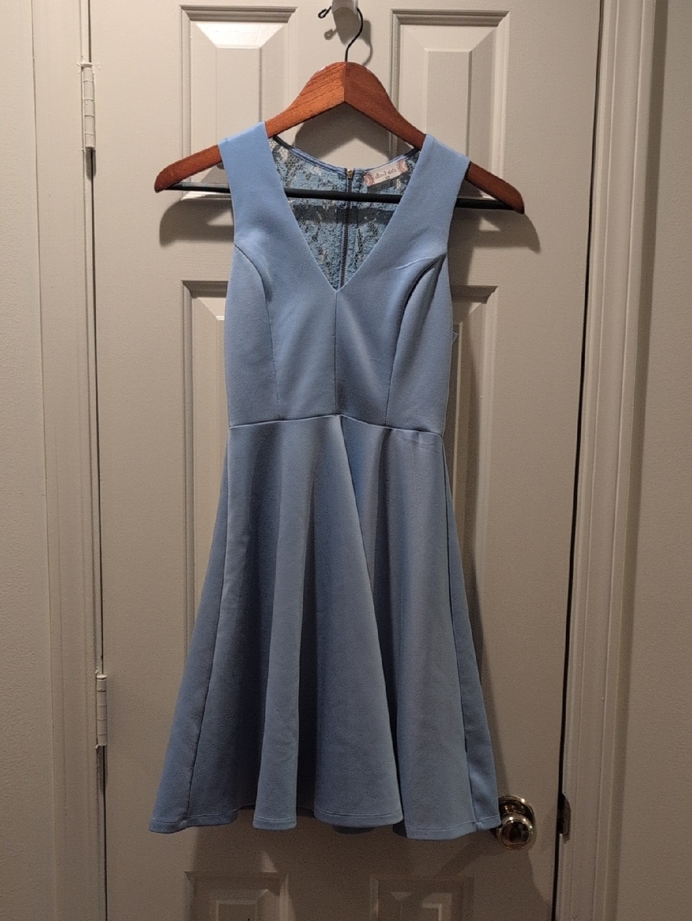 Altar'd State Sky Blue Sleeveless Fit-and-Flare Mini Dress XS